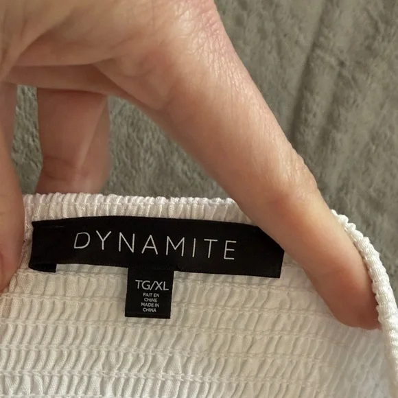 Women's White Smocked Bodice Midi Dress - Lightweight Spaghetti Strap - Picture 2 of 2